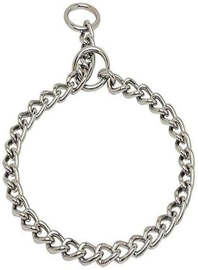 Homenique Chrome Plated Dog Collar Choke Silver